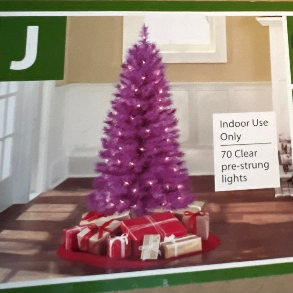 Holiday Time 3.5 feet pre-lit Franklin purple tree.